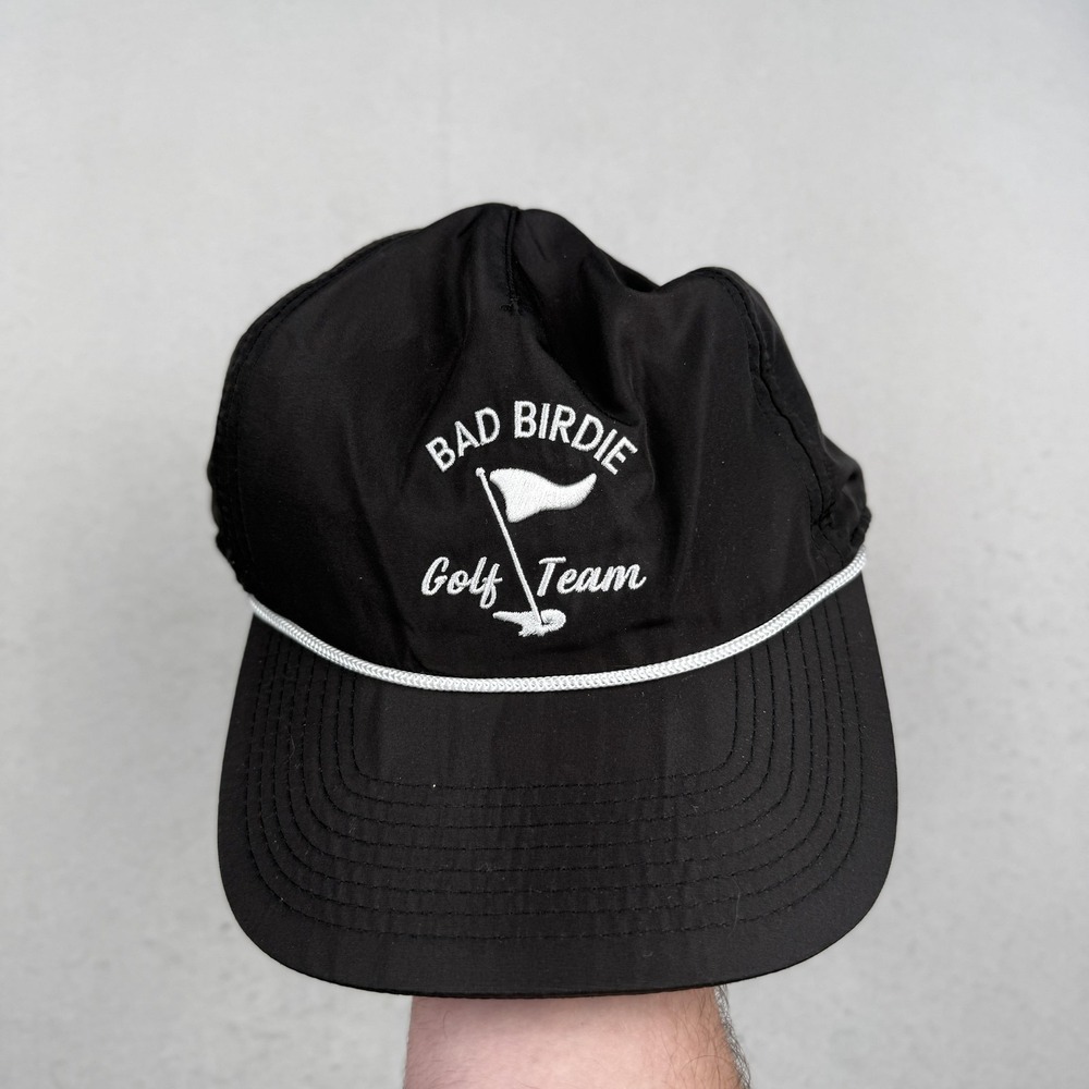 Bad Birdie Hat Cap Snap Back One Size Black Golf Team Rope Brim Mens Lightweight